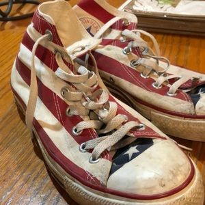 American flag high top converse